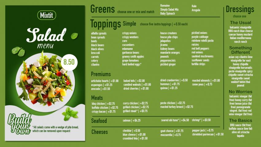Christmas Food Menu Design menu board