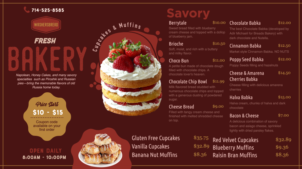 Bakery Menu Image 