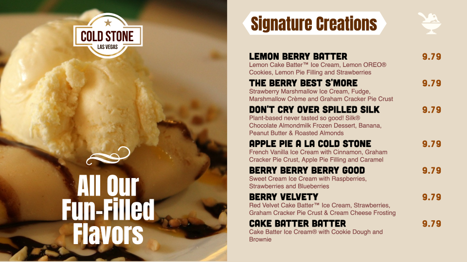 Simple ice cream Menu design
