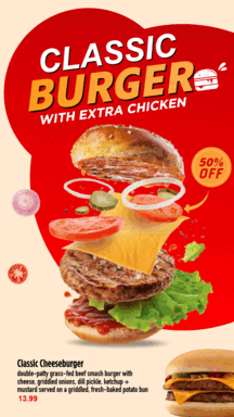 Burger Vertical Adboard
